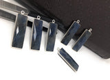 Natural Sapphire Gemstone Bar Charms, Jewelry Supplies for Jewelry Making, Bulk Wholesale Charms, Blue /Pink / Yellow, 1 pc