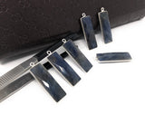 Natural Sapphire Gemstone Bar Charms, Jewelry Supplies for Jewelry Making, Bulk Wholesale Charms, Blue /Pink / Yellow, 1 pc