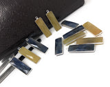 Natural Sapphire Gemstone Bar Charms, Jewelry Supplies for Jewelry Making, Bulk Wholesale Charms, Blue /Pink / Yellow, 1 pc