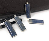 Natural Sapphire Gemstone Bar Shape Charms, Jewelry Supplies for Jewelry Making, Bulk Wholesale Charms, Blue /Pink / Yellow , 1 pc