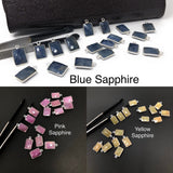Natural Sapphire Gemstone Charms, Sterling Silver Jewelry Supplies, Bulk Wholesale Charms, 16x9mm - 18x11mm, 10 Pcs/ 12 Pcs
