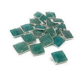 Natural Amazonite Gemstone Charms, Sterling Silver Charms, Jewelry Supplies for Jewelry Making, Wholesale Jewelry Findings, 1 Pc