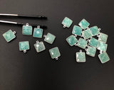 Natural Amazonite Gemstone Charms, Sterling Silver Charms, Jewelry Supplies for Jewelry Making, Wholesale Jewelry Findings, 1 Pc