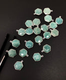 Natural Amazonite Gemstone Charms, Sterling Silver Charms, Jewelry Supplies for Jewelry Making, Wholesale Jewelry Findings, 1 Pc