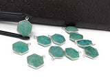 Natural Amazonite Gemstone Charms, Sterling Silver Charms, Jewelry Supplies for Jewelry Making, Wholesale Jewelry Findings, 1 Pc