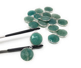 Natural Amazonite Gemstone Charms, Sterling Silver Charms, Jewelry Supplies for Jewelry Making, Wholesale Jewelry Findings, 1 Pc