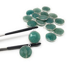 Natural Amazonite Gemstone Charms, Sterling Silver Charms, Jewelry Supplies for Jewelry Making, Wholesale Jewelry Findings, 1 Pc