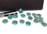 Natural Amazonite Gemstone Charms, Sterling Silver Charms, Jewelry Supplies for Jewelry Making, Wholesale Jewelry Findings, 1 Pc