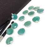 Natural Amazonite Gemstone Charms, Sterling Silver Charms, Jewelry Supplies for Jewelry Making, Wholesale Jewelry Findings, 1 Pc