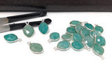 Natural Amazonite Gemstone Charms, Sterling Silver Charms, Jewelry Supplies for Jewelry Making, Wholesale Jewelry Findings, 1 Pc