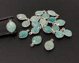 Natural Amazonite Gemstone Charms, Sterling Silver Charms, Jewelry Supplies for Jewelry Making, Wholesale Jewelry Findings, 1 Pc