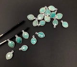 Natural Amazonite Gemstone Charms, Sterling Silver Charms, Jewelry Supplies for Jewelry Making, Wholesale Jewelry Findings, 1 Pc