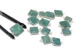 Natural Amazonite Gemstone Connector, Sterling Silver Connectors, Jewelry Supplies for Jewelry Making, Wholesale Jewelry Findings, 1 pc