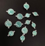 Natural Amazonite Gemstone Connector, Sterling Silver Connectors, Jewelry Supplies for Jewelry Making, Wholesale Jewelry Findings, 1 pc