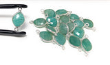 Natural Amazonite Gemstone Connector, Sterling Silver Connectors, Jewelry Supplies for Jewelry Making, Wholesale Jewelry Findings, 1 pc