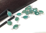 Natural Amazonite Gemstone Connector, Sterling Silver Connectors, Jewelry Supplies for Jewelry Making, Wholesale Jewelry Findings, 1 pc