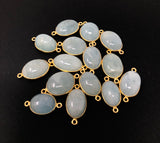 Natural Aquamarine Connectors, Gold Plated Sterling Silver Gemstone Connectors, Jewelry Findings, Jewelry Supplies for Jewelry Making, 1 pc