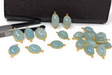 Natural Aquamarine Connectors, Gold Plated Sterling Silver Gemstone Connectors, Jewelry Findings, Jewelry Supplies for Jewelry Making, 1 pc