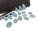 Natural Aquamarine Connectors, Sterling Silver Gemstone Connectors, Jewelry Findings, Jewelry Supplies for Jewelry Making, 1 pc
