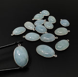 Natural Aquamarine Connectors, Sterling Silver Gemstone Connectors, Jewelry Findings, Jewelry Supplies for Jewelry Making, 1 pc