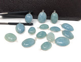 Natural Aquamarine Connectors, Sterling Silver Gemstone Connectors, Jewelry Findings, Jewelry Supplies for Jewelry Making, 1 pc