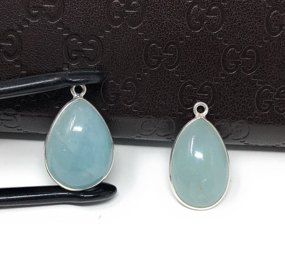 Natural Aquamarine Connectors, Sterling Silver Gemstone Connectors, Jewelry Findings, Jewelry Supplies for Jewelry Making, 1 pc