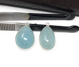 Natural Aquamarine Connectors, Sterling Silver Gemstone Connectors, Jewelry Findings, Jewelry Supplies for Jewelry Making, 1 pc