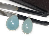 Natural Aquamarine Connectors, Sterling Silver Gemstone Connectors, Jewelry Findings, Jewelry Supplies for Jewelry Making, 1 pc