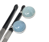 Natural Aquamarine Connectors, Sterling Silver Gemstone Connectors, Jewelry Findings, Jewelry Supplies for Jewelry Making, 1 pc