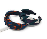 Wide Headband for Girls, Bohemian Turban Headbands, Mosaic Geometric Hairbands, Knotted Cross Head Band for Women, 1 Pc