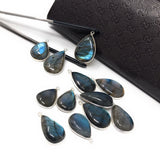 Labradorite Gemstone Charms, Sterling Silver Bulk Charms, Wholesale Jewelry Findings for Jewelry Making, Jewelry Supplies, 1 pc