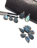 Labradorite Gemstone Charms, Sterling Silver Bulk Charms, Wholesale Jewelry Findings for Jewelry Making, Jewelry Supplies, 1 pc