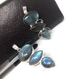 Labradorite Gemstone Pendant, Sterling Silver Gemstone Jewelry, DIY Pendant Jewelry Supplies , Gifts for Her, 1 Pc