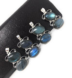 Labradorite Gemstone Pendant, Sterling Silver Gemstone Jewelry, DIY Pendant Jewelry Supplies , Gifts for Her, 1 Pc