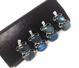 Labradorite Gemstone Pendant, Sterling Silver Gemstone Jewelry, DIY Pendant Jewelry Supplies , Gifts for Her, 1 Pc