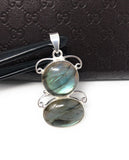 Labradorite Gemstone Pendant, Sterling Silver Gemstone Jewelry, DIY Pendant Jewelry Supplies , Gifts for Her, 1 Pc