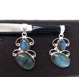 Labradorite Gemstone Pendant, Sterling Silver Gemstone Jewelry, DIY Pendant Jewelry Supplies , Gifts for Her, 1 Pc