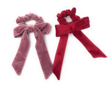 Velvet Bow Hair Scrunchies for Women, Ponytail Holder Hair Tie for Girls, Solid Color Elastic Headband, Gifts for Girls