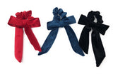 Velvet Bow Hair Scrunchies for Women, Ponytail Holder Hair Tie for Girls, Solid Color Elastic Headband, Gifts for Girls