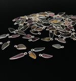 8 Pcs/10 Pcs Tourmaline Charms, Sterling Silver Gemstone Charms, Carved Leaf Tourmaline Charms, Wholesale Jewelry Findings, Jewelry Making