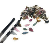 8 Pcs/10 Pcs Tourmaline Charms, Sterling Silver Gemstone Charms, Carved Leaf Tourmaline Charms, Wholesale Jewelry Findings, Jewelry Making