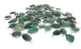 10 Pcs Natural Emerald Gemstone Connector, Bulk Sterling Silver Connectors, Wholesale Jewelry Findings for Jewelry Making, Jewelry Supplies