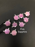 7 Pcs Natural Sapphire Gemstone Connectors, Sterling Silver Jewelry Findings, Bulk Wholesale Jewelry Supplies, 13x10.5mm