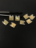 Natural Sapphire Gemstone Connectors, Silver Jewelry Supplies, Bulk Wholesale Connectors, 14.5x11.25mm, 7 Pcs