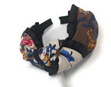 Wide Headband for Girls, Bohemian Turban Headbands, Printed Floral Ruffle Retro Hairbands, 1 Pc