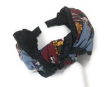 Wide Headband for Girls, Bohemian Turban Headbands, Printed Floral Ruffle Retro Hairbands, 1 Pc