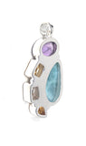 Larimar Pendant, Gemstone Pendant, Citrine Pendant, Sterling Silver Jewelry, Amethyst Pendant, Gifts for Her, Bohemian Jewelry