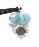 Larimar Pendant, Labradorite Pendant, Gemstone Pendant, Gemstone Jewelry, Sterling Silver Silver Jewelry, Gifts for Her, Bohemian Jewelry