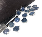 10 Pcs / 12 Pcs Natural Sapphire Gemstone Charms, Wholesale Silver Jewelry Supplies, Bulk Wholesale Charms, 16x12mm - 17x13mm