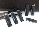 Natural Sapphire Gemstone Bar Charms, Jewelry Supplies for Jewelry Making, Bulk Wholesale Charms, Blue /Pink / Yellow, 1 pc